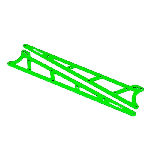 Side plates, wheelie bar, green (Aluminium) (2)
