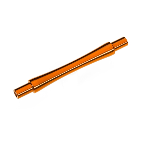 Axle, wheelie bar, 6061-T6 aluminium (orange-anodised) (1)/ 3x12 BCS (with threadlock) (2)