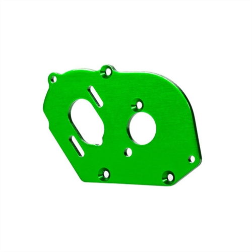 Plate, motor, 6061-T6 Aluminium (green-anodised) (4mm thick)/ 3x10mm CS with split and flat washer (2)