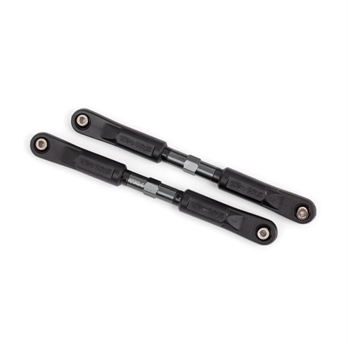 Camber links, front, Sledge (TUBES dark titanium-anodised, 7075-T6 aluminium, stronger than titanium) (117mm) (2)/ rod ends, assembled with steel hollow balls (4)/ aluminium wrench, 8mm (1)
