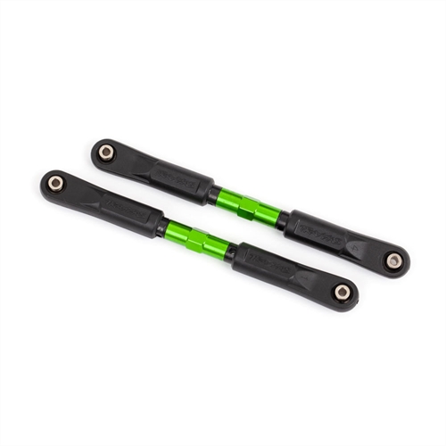Camber links, front, Sledge (TUBES green-anodised, 7075-T6 aluminium, stronger than titanium) (117mm) (2)/ rod ends, assembled with steel hollow balls (4)/ aluminium wrench, 8mm (1)