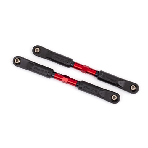 Toe links, Sledge (TUBES red-anodised, 7075-T6 aluminium, stronger than titanium) (120mm) (2)/ rod ends, assembled with steel hollow balls (4)/ aluminium wrench, 8mm (1)