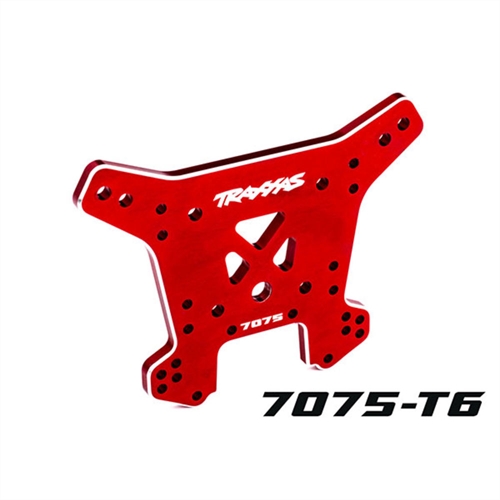 Shock tower, rear, 7075-T6 aluminium (red-anodised) (fits Sledge)