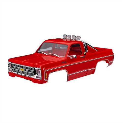 Body, Chevrolet K10 Truck (1979), complete, red (includes grille,
side mirrors, door handles, roll bar, windshield wipers, &
clipless mounting) (requires #9835 front & rear bumpers)
