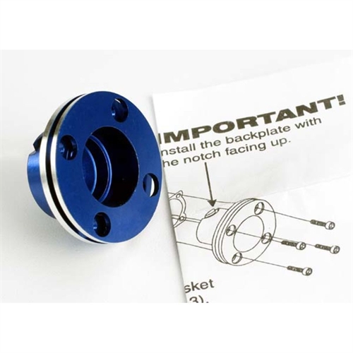 Backplate, machined aluminium (blue-anodised)