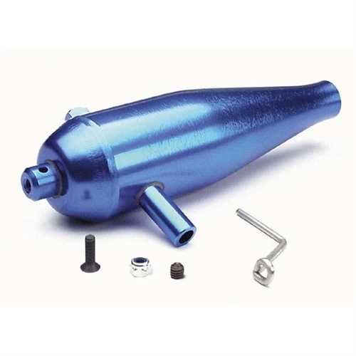 Tuned pipe, high performance (blue-anodised),hanger,screws