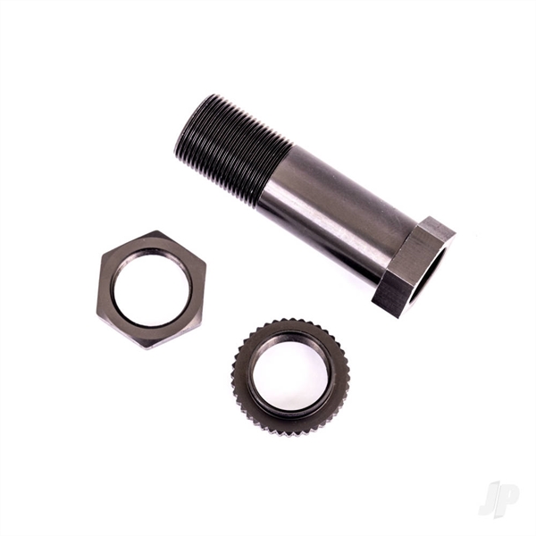 Servo saver post/ adjuster nut/ locknut (dark titanium-anodised, 6061-T6 aluminium) (1 each)