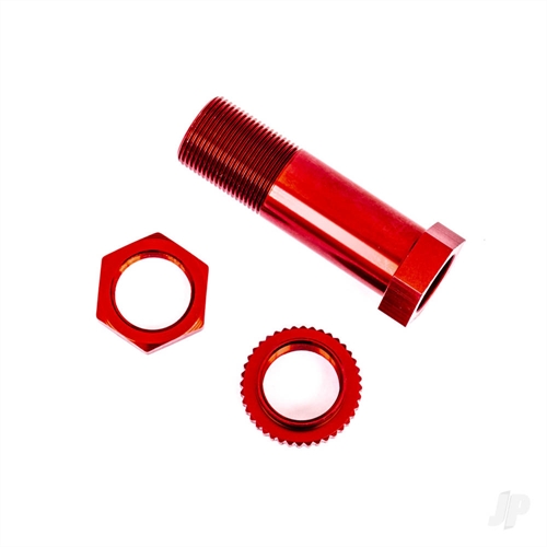 Servo saver post/ adjuster nut/ locknut (red-anodised, 6061-T6 aluminium) (1 each)