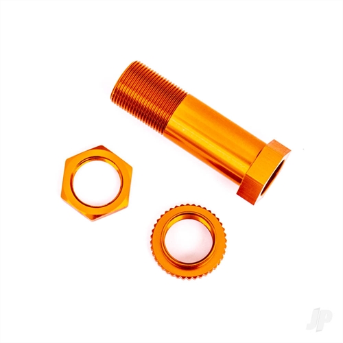 Servo saver post/ adjuster nut/ locknut (orange-anodised, 6061-T6 aluminium) (1 each)