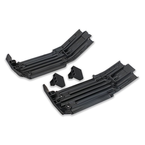 Skidplate, front(1),rear(1)/rubber impact cushion(2)