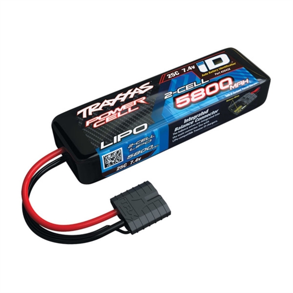 5800mAh 7.4V 2S 25C LiPo ID Battery
