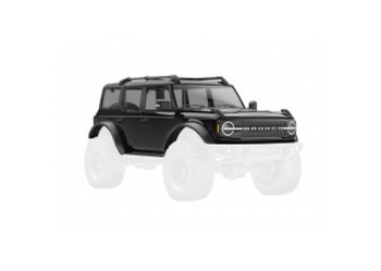 Body, Ford Bronco (2021), complete, black (includes grille, side mirrors, door handles, fender flares, windshield wipers, spare tire mount, & clipless mounting)
