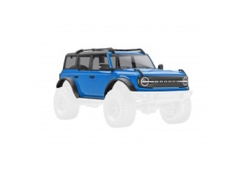 Body, Ford Bronco (2021), complete, blue (includes grille, side mirrors, door handles, fender flares, windshield wipers, spare tire mount, & clipless mounting)