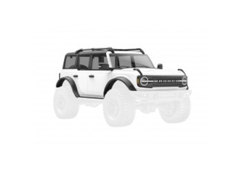 Body, Ford Bronco (2021), complete, white (includes grille, side mirrors, door handles, fender flares, windshield wipers, spare tire mount, & clipless mounting)
