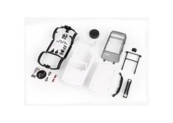 Body, Ford Bronco (2021), complete (white, requires painting) (includes grille, side mirrors, door handles, fender flares, windshield wipers, spare tire mount, & clipless mounting)