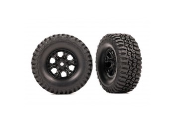 Tyres & wheels, assembled (black 1.0in wheels, BFGoodrich Mud-Terrain T/A KM3 2.2x1.0in Tyres) (2)