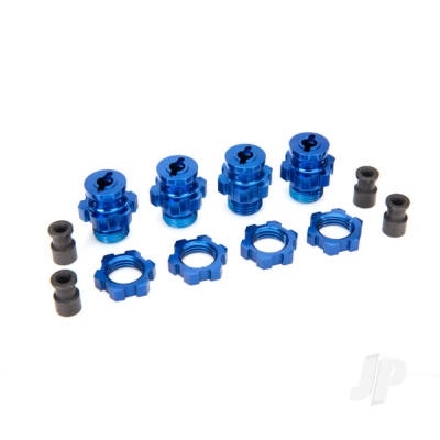 Wheel Hubs & Nuts, 17mm, Blue,short (4)/ hub retainer M4 X 0