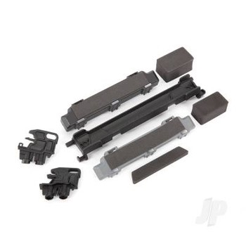 Battery hold-down/ mounts (front & rear)/ battery compartment spacers/ foam pads (fits Maxx with extended chassis (352mm wheelbase))