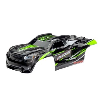 Body, Sledge, green / window, grille, lights decal sheet (assembled with front & rear body mounts and rear body support for clipless mounting)