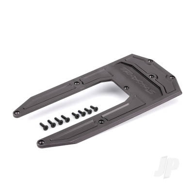 Skidplate, chassis, graphite gray (fits Sledge)