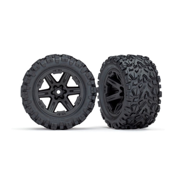 Tires & wheels, glued, 2.8' (4X4 black w/ Talon Extreme tire