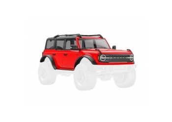 Body, Ford Bronco (2021), complete, red (includes grille, side
mirrors, door handles, fender flares, windshield wipers, spare tire
mount, & clipless mounting)
