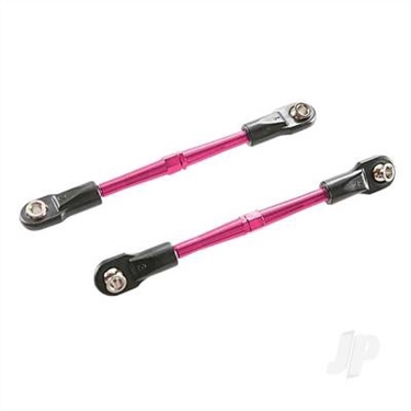 Turnbuckles, red-anodised, toe links, 59mm (2)