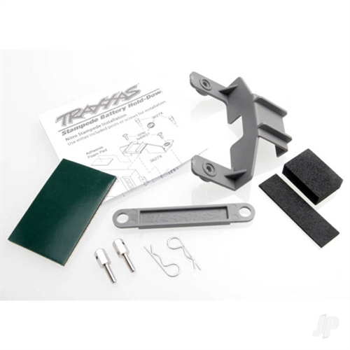 Battery and receiver hold-downs (grey) w/fittings