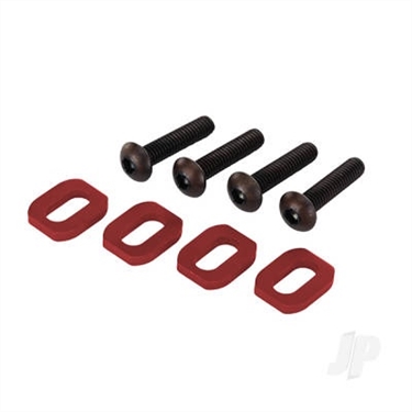 Washers, motor mount, aluminium (red-anodised) (4)