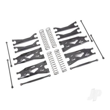 Suspension kit, X-Maxx WideMaxx, black (includes front & rear
suspension arms, front toe links, driveshafts, shock springs)
