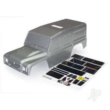 Body, Land Rover Defender, graphite silver (painted)/ decals