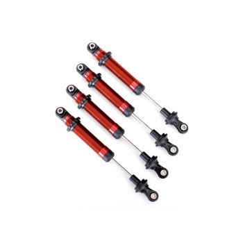 Shocks, GTS, red-anodized alum (assembled w/out springs) (4)