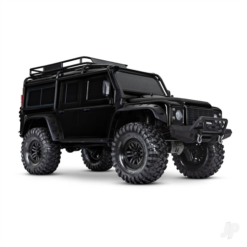 Black TRX-4 Land Rover Defender 110 4X4 Electric Trail Crawler + TQi 4-ch XL-5 HV Titan 550