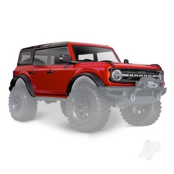 Body, Ford Bronco (2021), complete, red (painted) (includes grille,
side mirrors, door handles, fender flares, windshield wipers, spare
Tyre mount, & clipless mounting) (requires #8080X inner
fenders)
