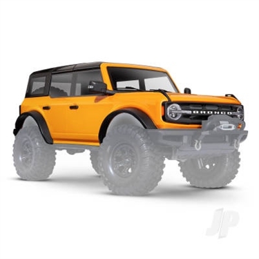 Body, Ford Bronco (2021), complete, orange (painted) (includes
grille, side mirrors, door handles, fender flares, windshield
wipers, spare Tyre mount, & clipless mounting) (requires #8080X
inner fenders)
