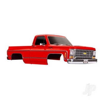 Body, Chevrolet K10 Truck (1979), complete, red (painted) (includes
grille, side mirrors, door handles, windshield wipers, &
clipless mounting) (requires #9288 inner fenders)
