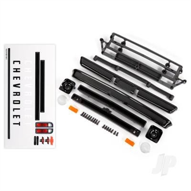 Body accessories, Chevrolet C10, black (includes grille (upper
& lower), headlight housings (left & right), bumpers (front
& rear), mounting retainers and hardware)
