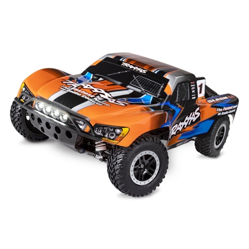 Orange Slash 4X4 110 4WD RTR Electric Short Course Truck + TQ 2-ch XL-5 Titan 550 7-Cell NiMH DC charger LED lights