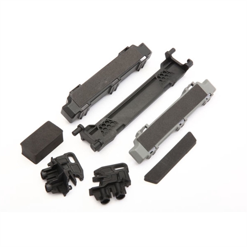 Battery hold-down/mounts (front & rear)/spacers/foam pads
