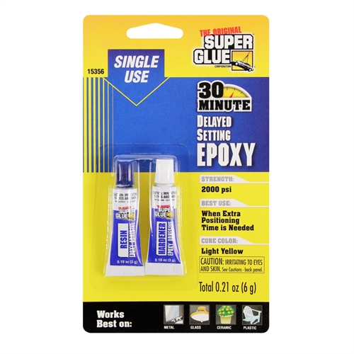 30 Minute Super Strength Delayed Setting Single Use Epoxy 021oz 6g