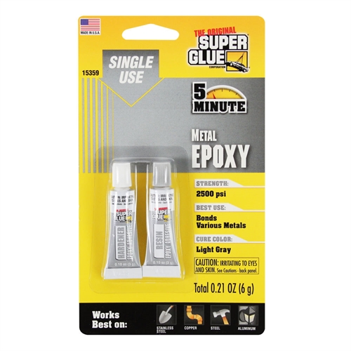 5 Minute Quick Setting Single Use Metal Epoxy 021oz 6g