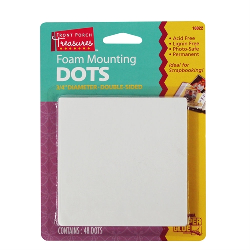 Foam Mounting Dots, Double-Sided, .75in Diameter, (48 Dots)