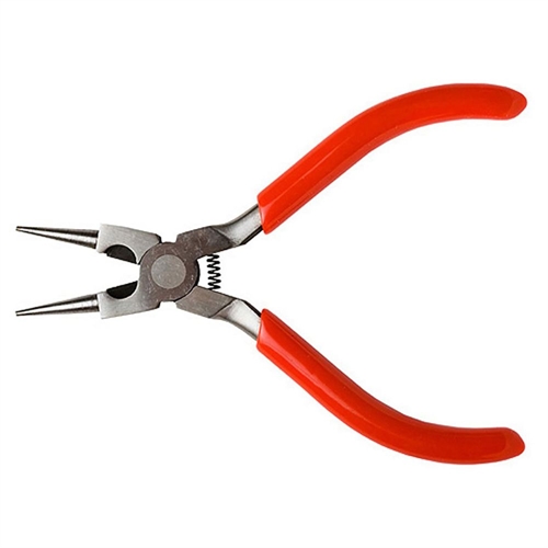 5in Spring Loaded Soft Grip Plier, Round Nose with Side Cutter (Carded)