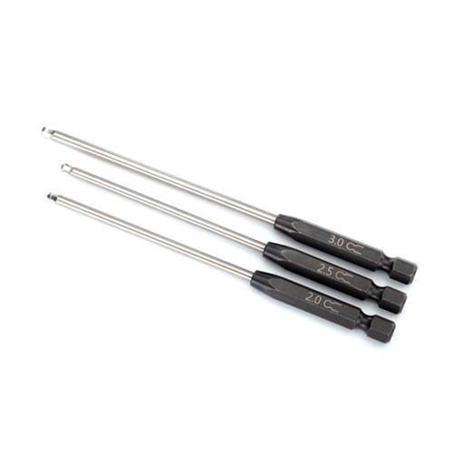 Speed Bit Set, hex driver, 3-piece ball-end (2.0mm, 2.5mm, 3.0mm), 1 / 4in drive