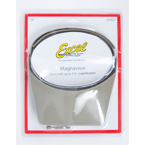 Excel Blades MagniVisor Deluxe Head-Worn Magnifier with 4 Different Lenses  Grey Boxed