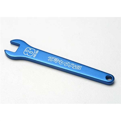 Flat wrench, 8mm (blue-anodised aluminium)