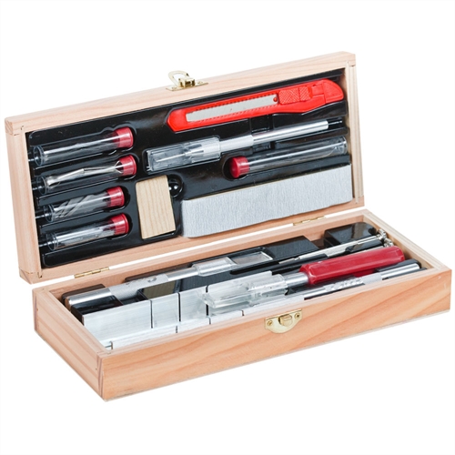 Deluxe Wooden Knife amp Tool Set Boxed