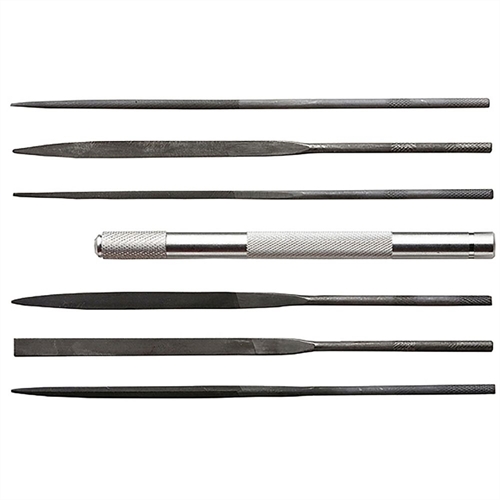 Assorted File Set with Handle Cut 2 with Square Round Halfround Equaling Knife and Flat 6pcs Carded