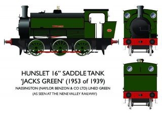 16in Hunslett “Jacks Green” Nassington Lined Green OO