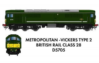 Class 28 D5705 BR Green with Small Yellow Panels